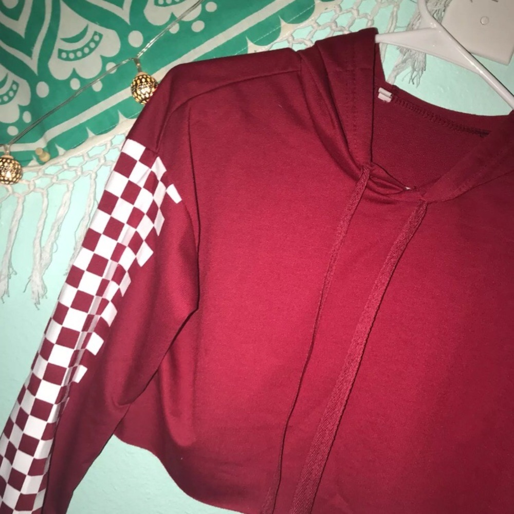 Checkered crop sweatshirt
